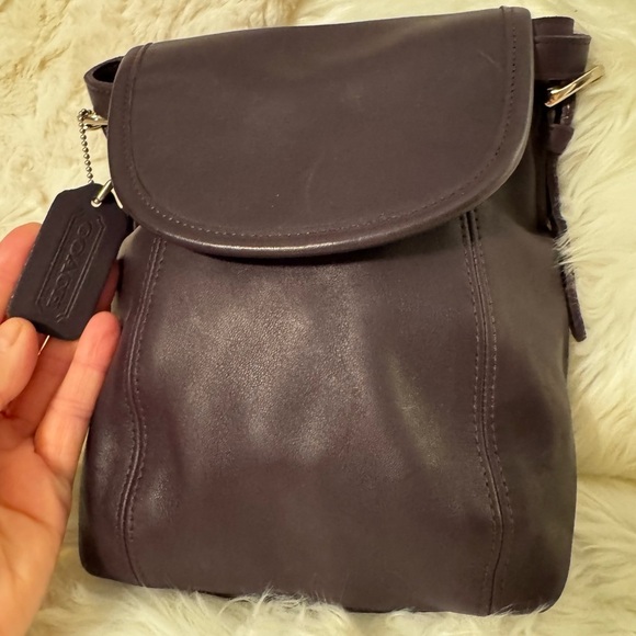 Coach Handbags - Coach Blackish Deep Purple Leather Women's Bag